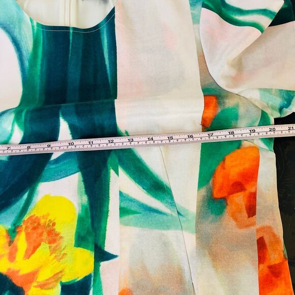 St. John Floral Silk Shift Dress Pockets Size 10 - Picture 6 of 11